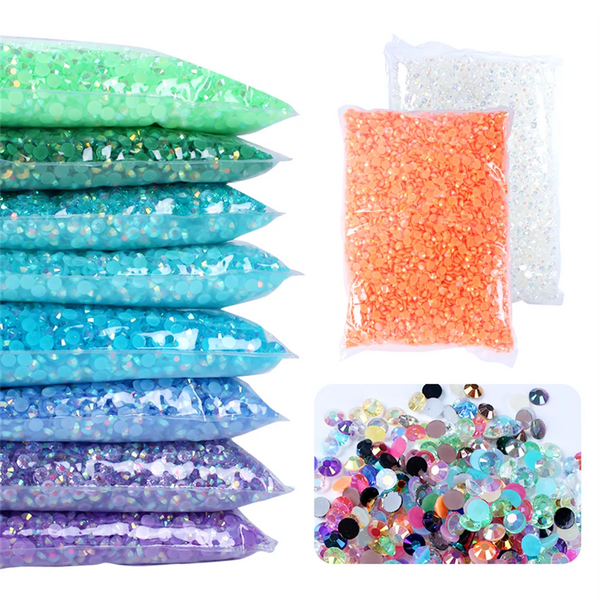 Jelly AB Flatback Resin Rhinestones (2-6mm)