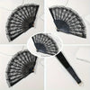 Elegant Lace Fabric Hand Fan with Floral Design