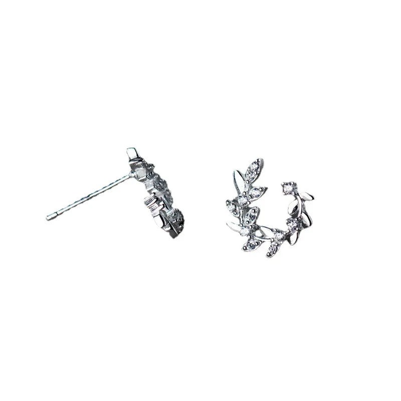 Sterling Silver Leaf Stud Earrings