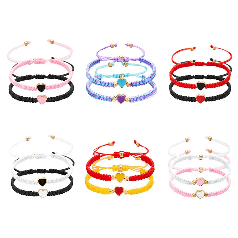 Matching Love Heart Beaded Bracelets for Couples