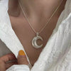 Sterling Silber Mond Anhänger Halskette