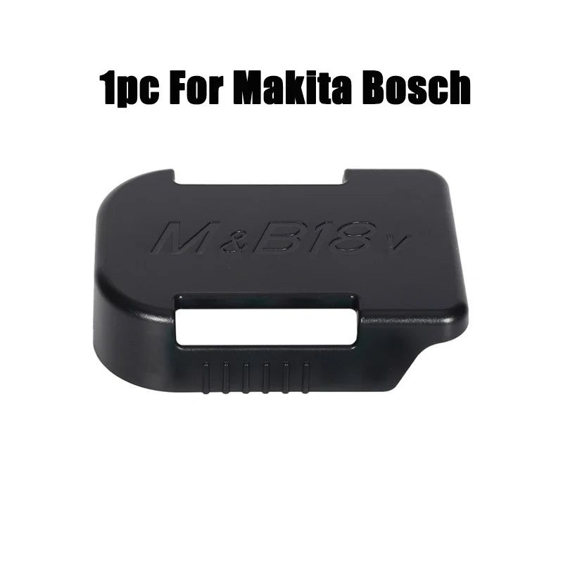 Black wall-mount battery holder for Makita and Bosch 18V power tools