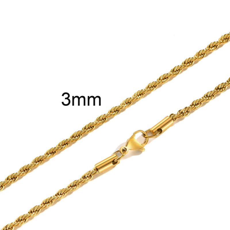 Stainless Steel Rope Chain Necklace