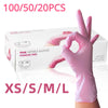Karton mit 100/50/20 Packs rosa Powder-freie Nitrilhandschuhe in verschiedenen Größen