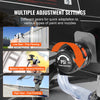 Airless paint sprayer demonstrating multiple adjustment settings for different types of paint and nozzles.