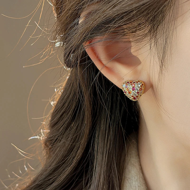 Dainty Heart Stud Earrings