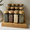 Clear Glass Spice Jar with Bamboo Lid