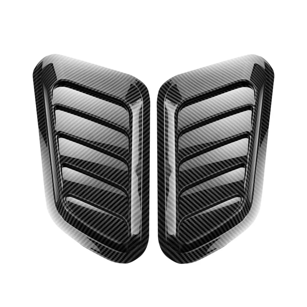 Carbon Fiber Style Car Hood Scoop Vent Covers (Pair)