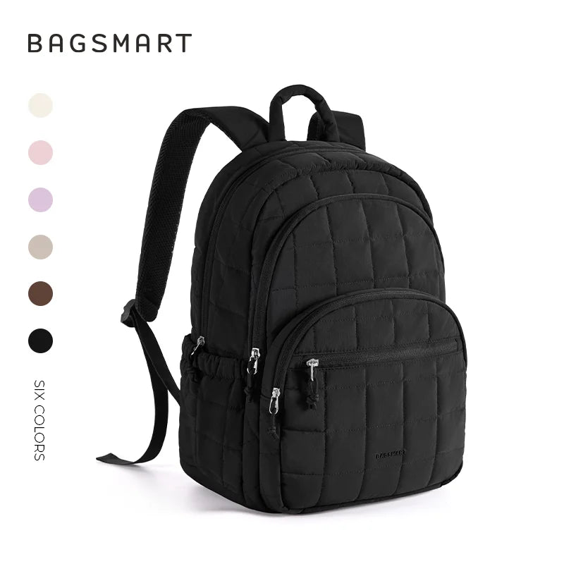 Quilted Casual Daypack with Padded Laptop Compartment