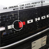 A red 3D ABS emblem letter cover fits perfectly on a Ford Bronco grille.