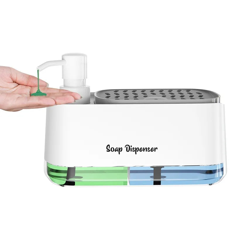 3-in-1 Kitchen Soap Dispenser Set with Sponge Holder