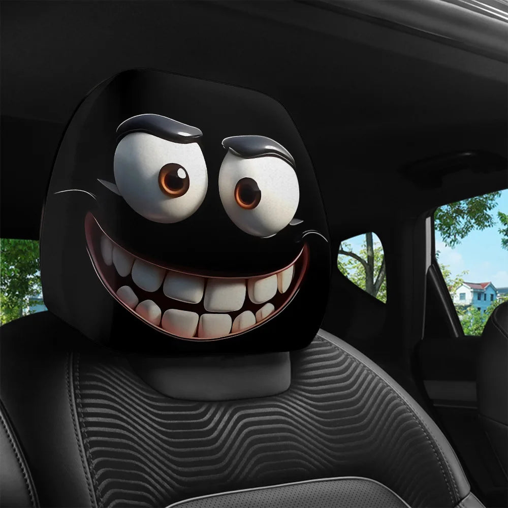 Cartoon Big-Eyed Car Headrest Cover Set (2 Pack)