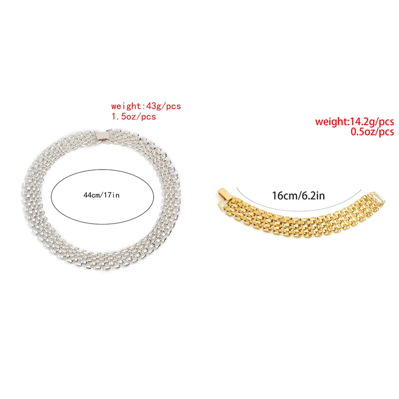 Chunky Cuban Link Necklace & Bracelet Set