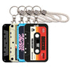 Retro Cassette Tape Card Holder with Keychain