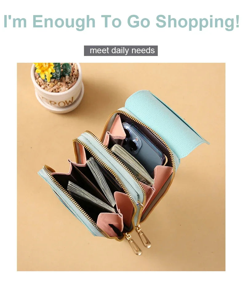 Women's Crossbody Wallet Bag with Touchscreen Phone Pocket