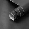 Roll of self-adhesive matte white vinyl wallpaper showing multiple layers rolled up against a dark background
