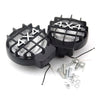 A set of four 5.5 inch round LED halogen fog lights for trucks and SUVs, packaged with mounting hardware.