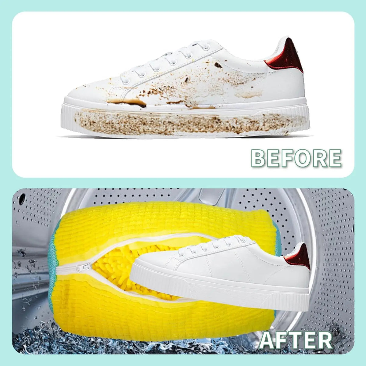 Mesh Shoe Wash Bag with Soft Fluff Lining