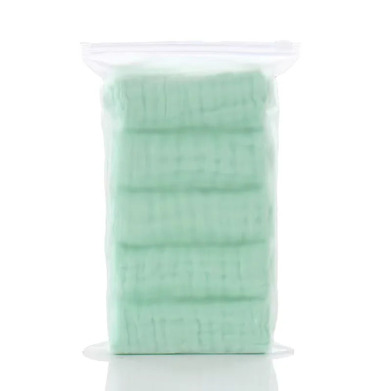 Baby Muslin Washcloths, 5-Pack Soft Cotton Gauze Towels