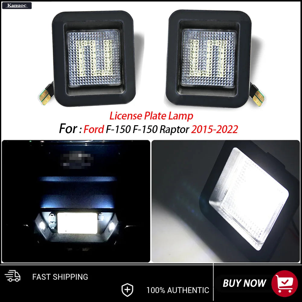 LED License Plate Lights for Ford F-150 & Raptor (2015-2022)