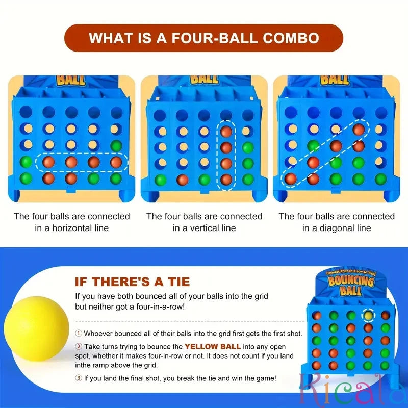 Desktop 4-in-a-Row Jumping Ball Game