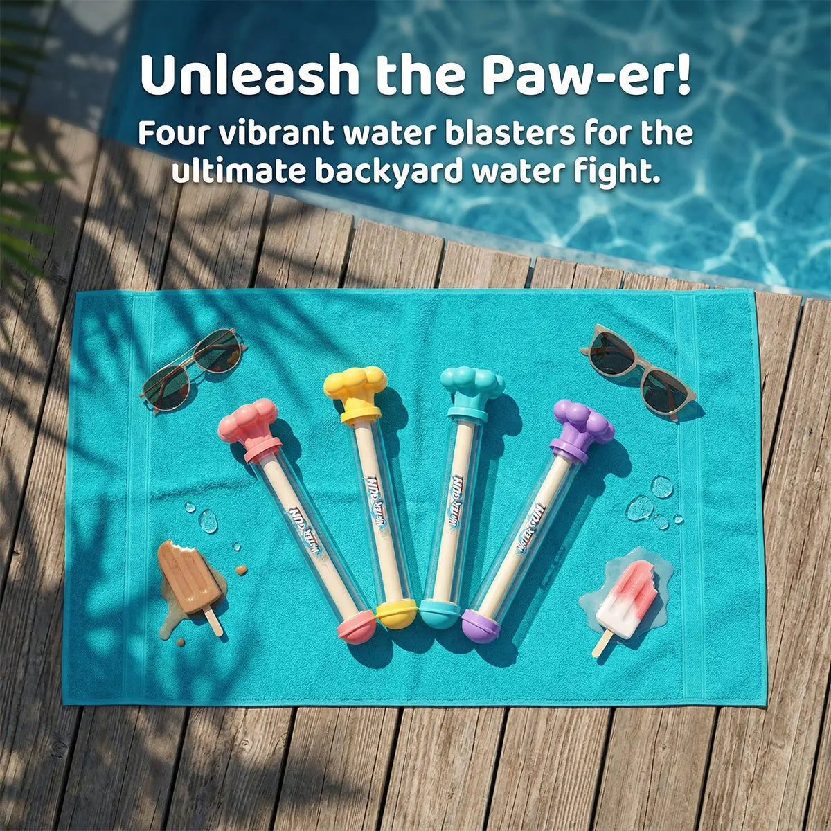 Pusher Type Water Gun with Jet Spray Function