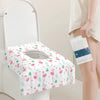Extra large disposable toilet seat covers for kids and adults in white with pink and green floral patterns