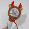 A plush cover featuring brown fur and red antlers, designed to fit a SEVENTEEN official light stick.