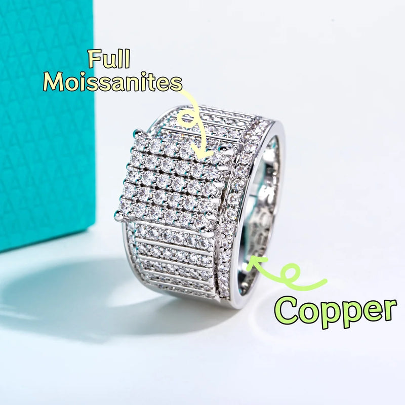 Men's 14K Gold Plated Moissanite Statement Ring