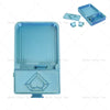 Kit de peinture de diamants bleu clair pour artisanat et perlage, montré avec un plateau ouvert et des outils séparés.