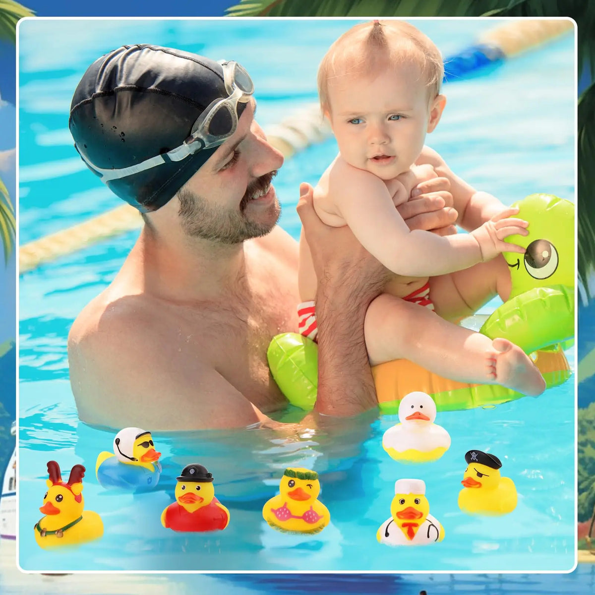 Assorted Mini Rubber Duckies for Bath and Pool Fun