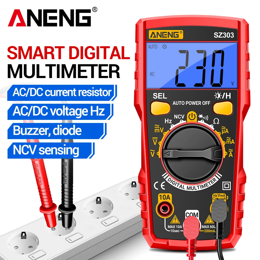 Digital Multimeter with NCV, Auto-Ranging and LCD Backlit Display