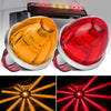 A set of waterproof LED side marker lights for a truck, trailer, or van, showing both yellow and red lenses.