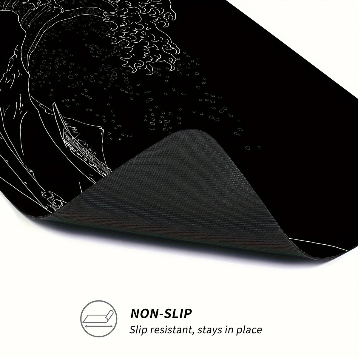 Extended Desk Mouse Pad with Stitched Edges & Non-Slip Rubber Base