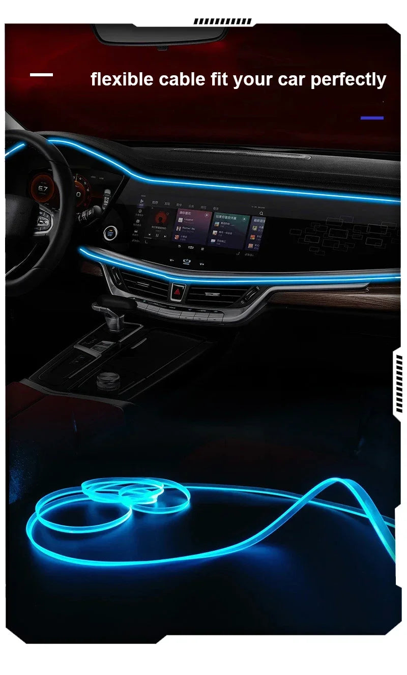 RGB Car Interior Ambient LED Strip Light with APP Control