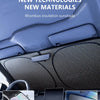 Close-up view of a rhombus insulation sunshade installed on a car interior panel.