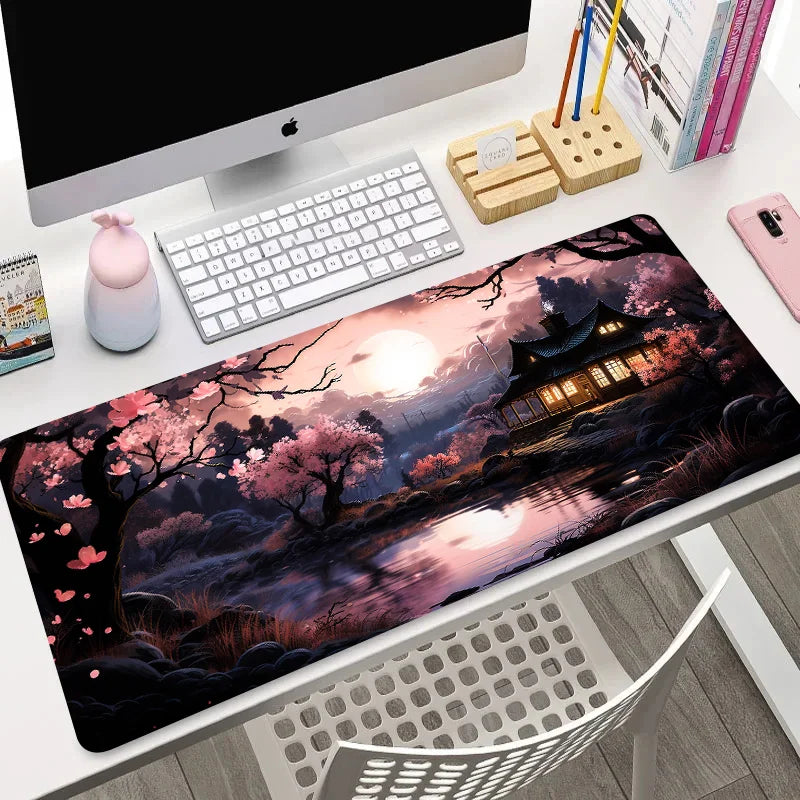 Large Non-Slip Mouse Pad with Night Moonlight Design