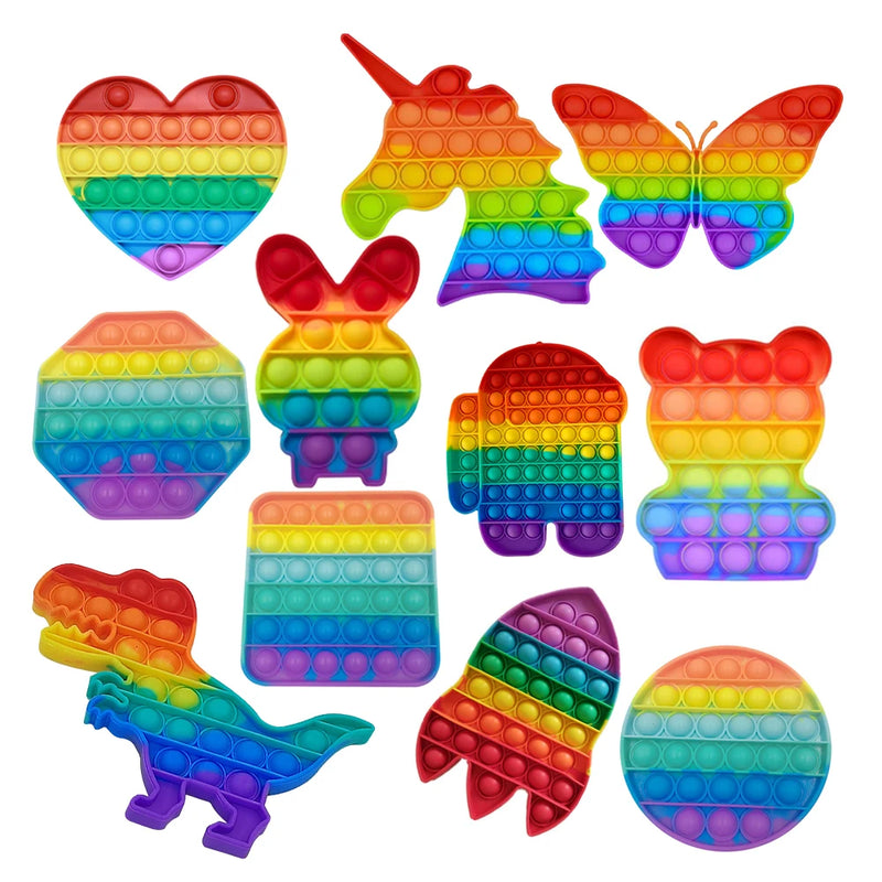 Rainbow Pop-It Fidget Board - Sensory Stress Relief Toy