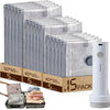 15-Piece Vacuum Storage Bag Set with Rechargeable Pump