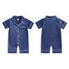 Satin Baby Pajama Jumpsuit with Button-Up Front