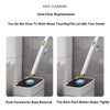 Disposable toilet cleaning brush showing one-click replacement mechanism for easy lid cleaning