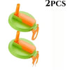 Two reusable silicone can lids with straws for beverages, shown in green and orange.
