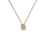 Initial Letter Pendant Necklace with Cubic Zirconia