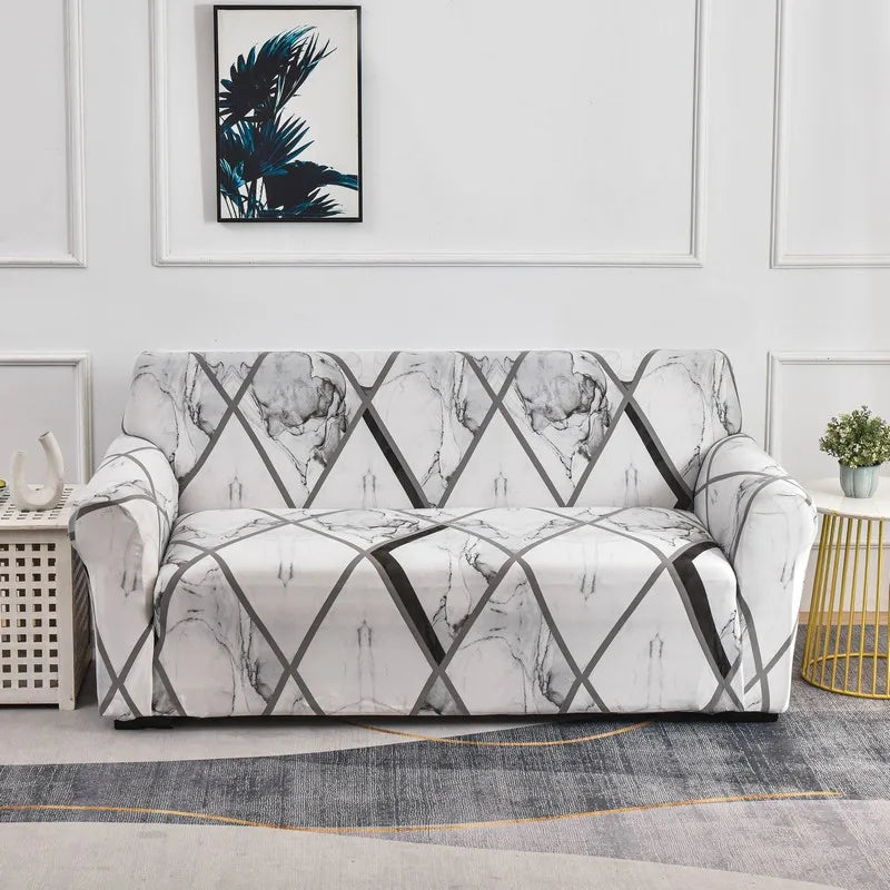 Slip-Resistant Stretch Sofa Cover with Floral Design
