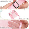 Pink breathable mesh crossbody water bottle carrier with adjustable shoulder straps and quick-drying features