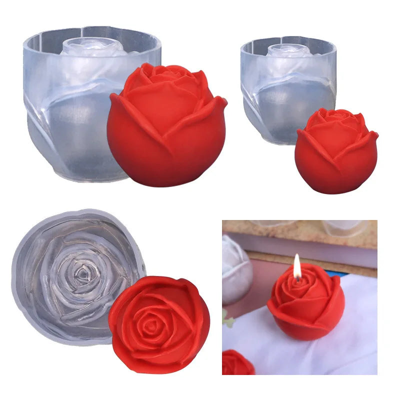 3D Rose Silicone Mold for Baking, Chocolate, Ice Cubes & Candle Making