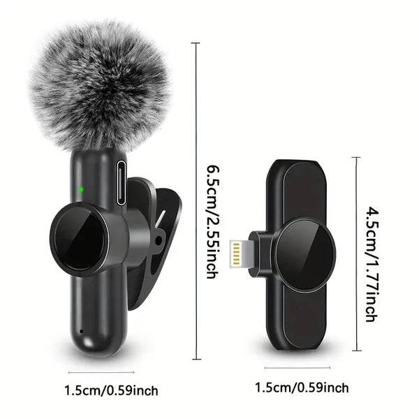 Wireless Lavalier Microphone for Smartphones and Cameras