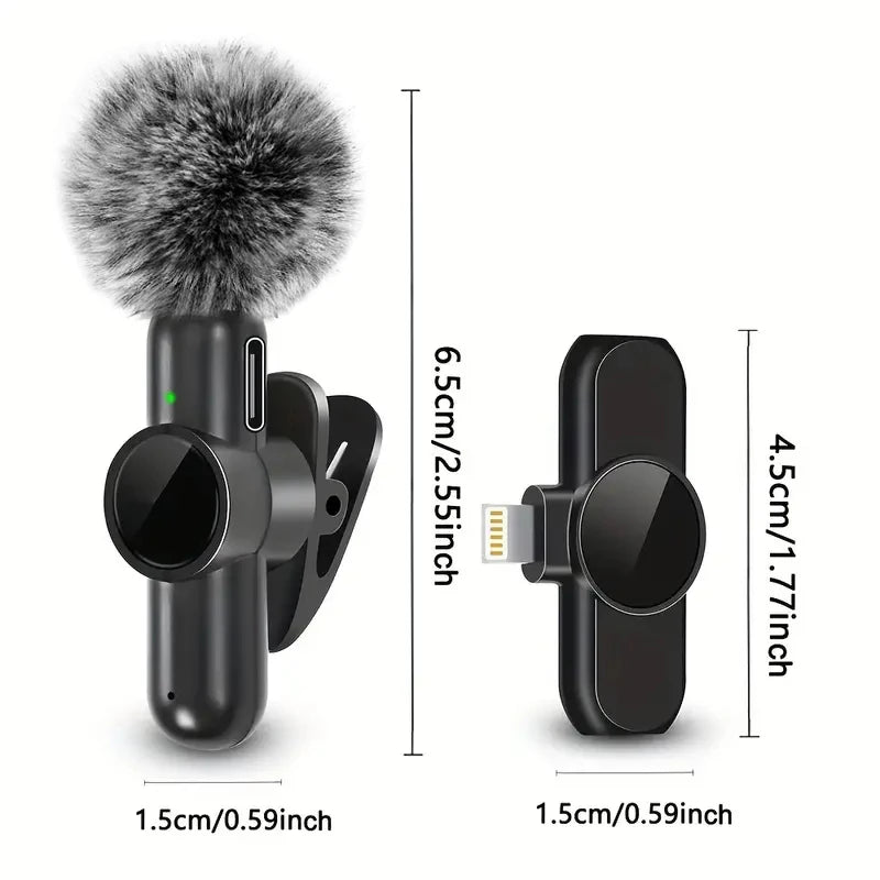 Wireless Lavalier Microphone for Smartphones and Cameras