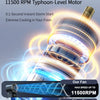 A high-speed typhoon power engine motor is shown with glowing blue energy effects, highlighting its 11500 RPM capability.
