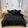 Dark Leopard Print Duvet Cover Set with Two Pillowcases